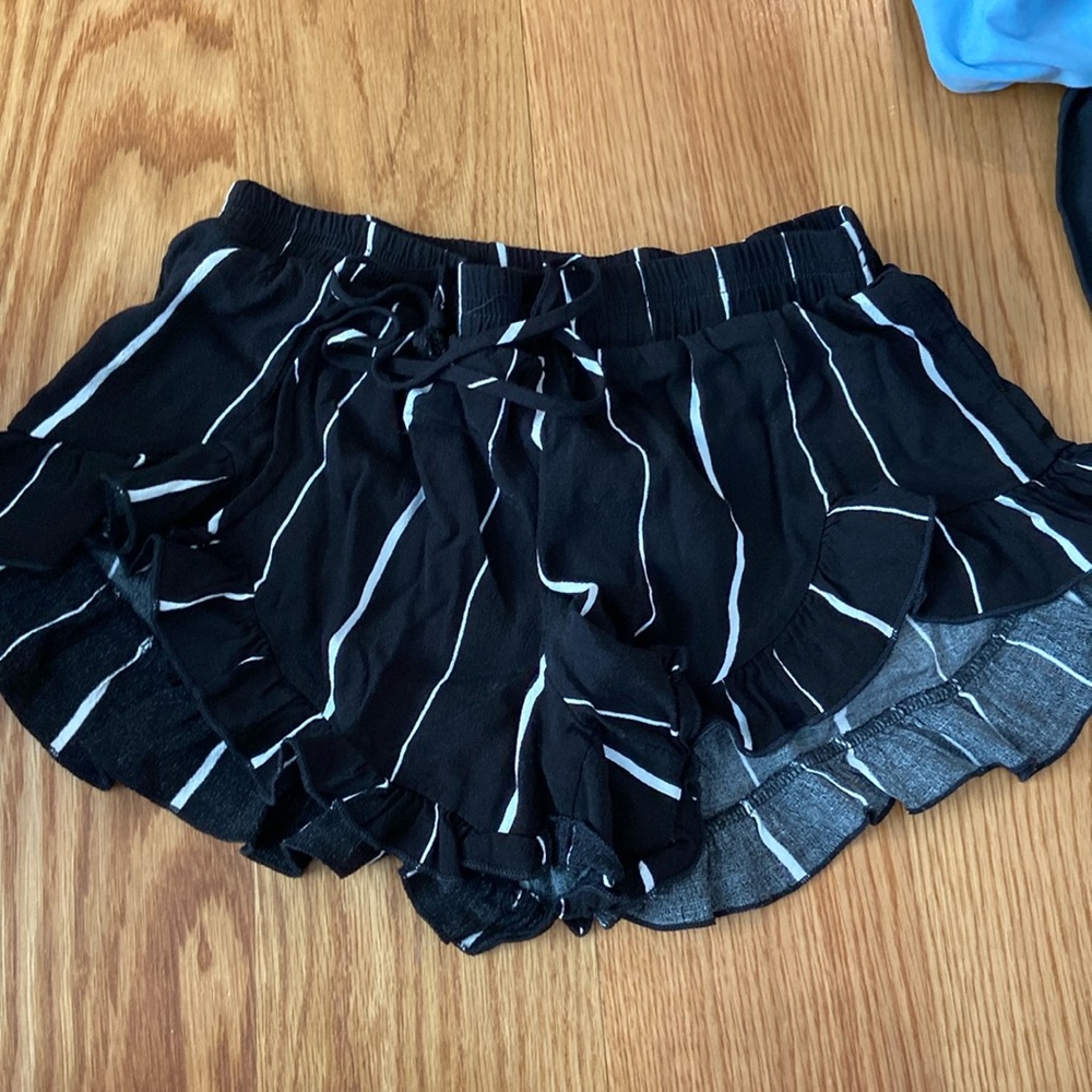 black and white shorts